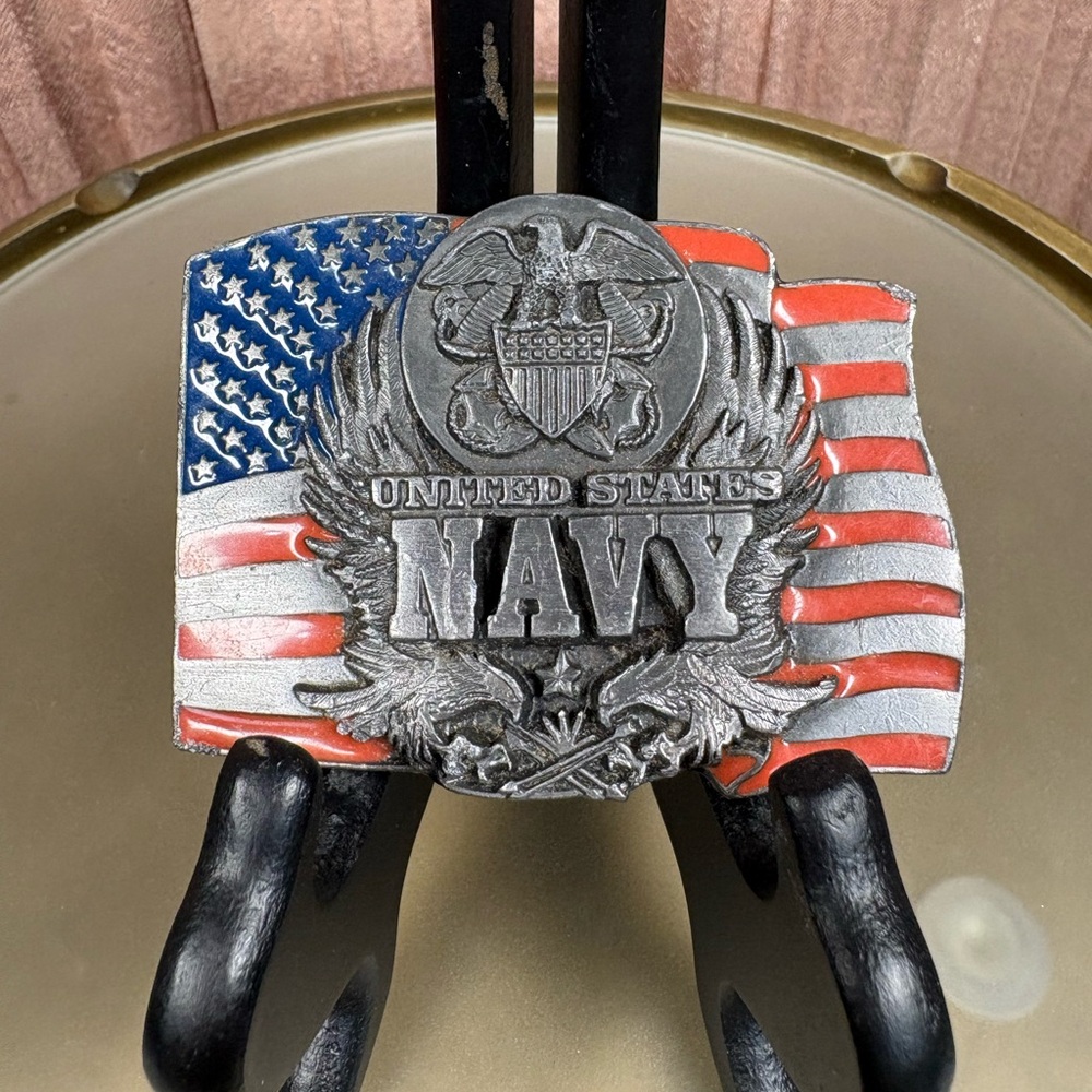 United States Navy Belt with American Flag Buckle